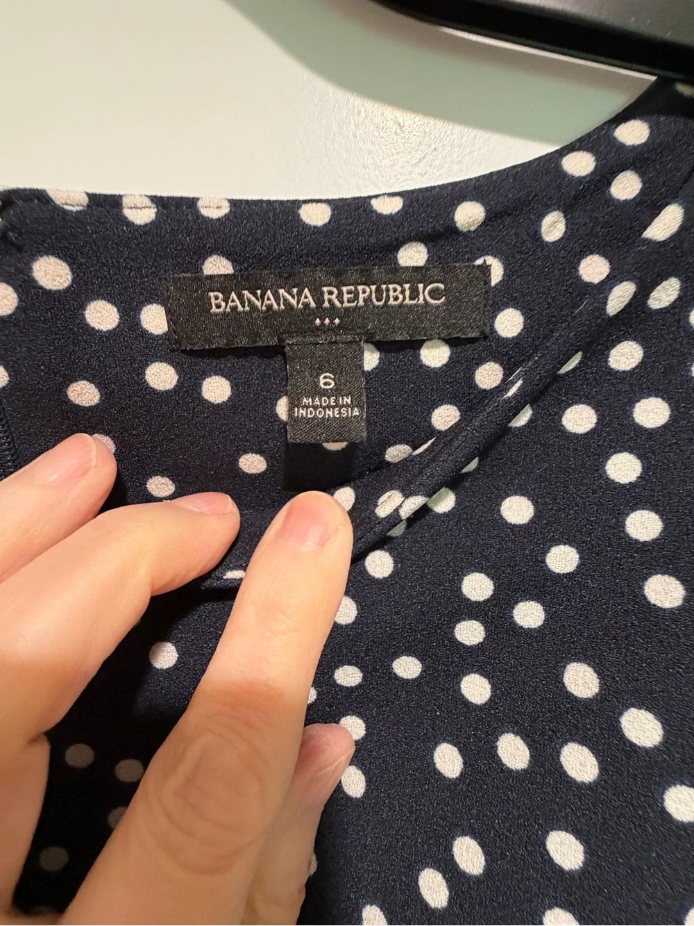 Banana Republic Black and White Polka Dot Midi Dress Size 6